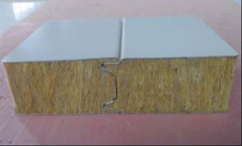 Lamination en rouleau formant des panneaux sandwich en laine de roche